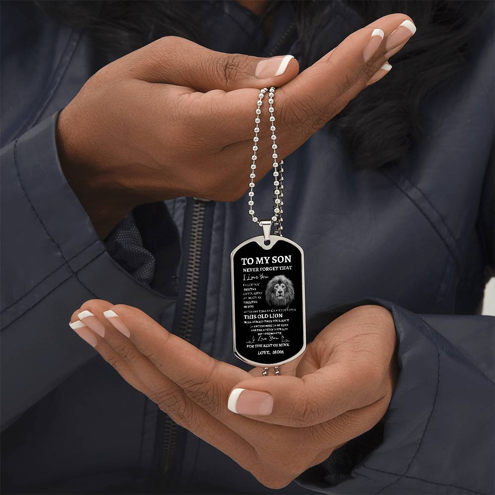 To My Son Love Mom - Dog Tag Necklace