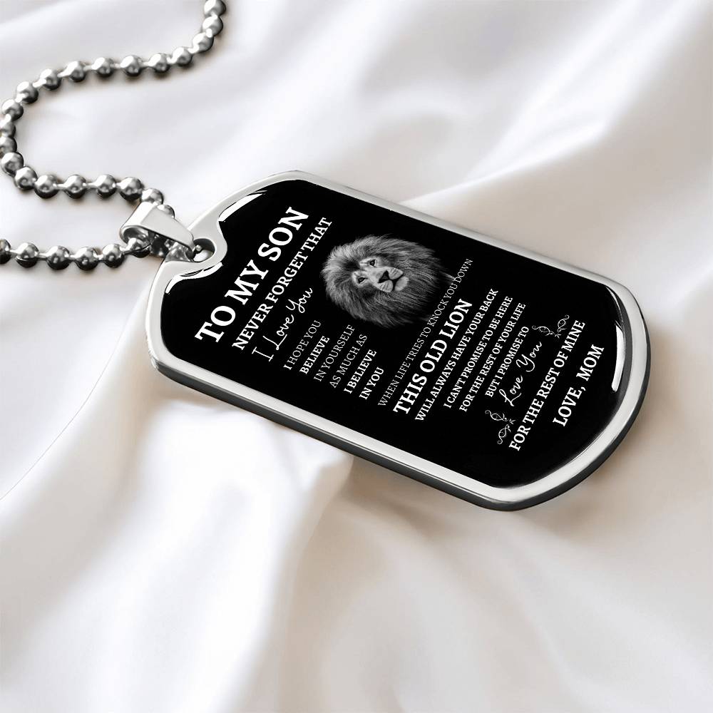 To My Son Love Mom - Dog Tag Necklace