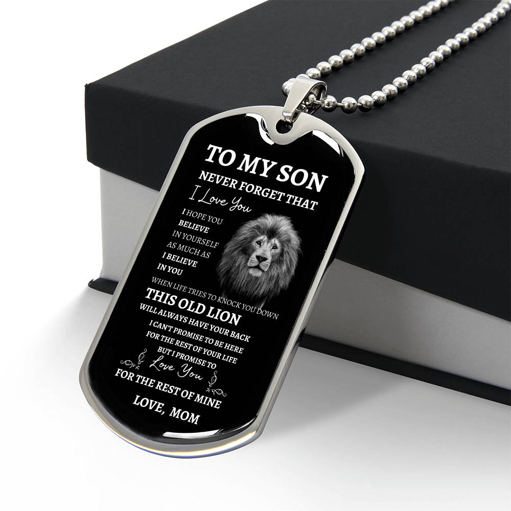 To My Son Love Mom - Dog Tag Necklace