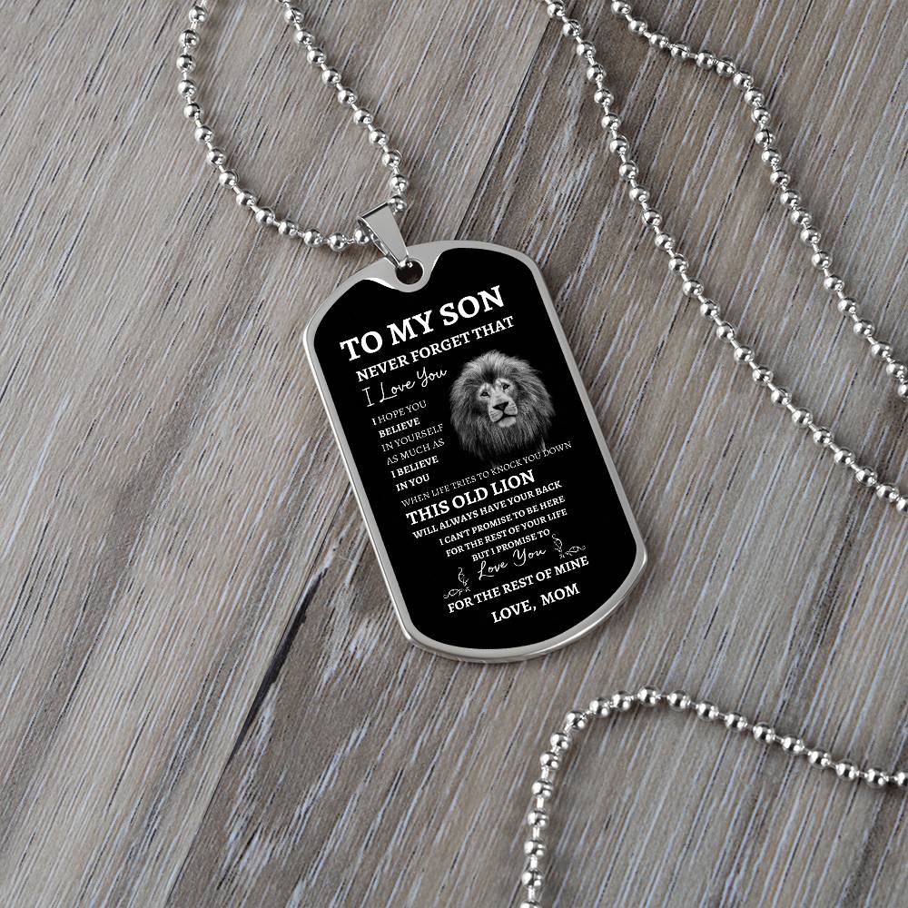 To My Son Love Mom - Dog Tag Necklace