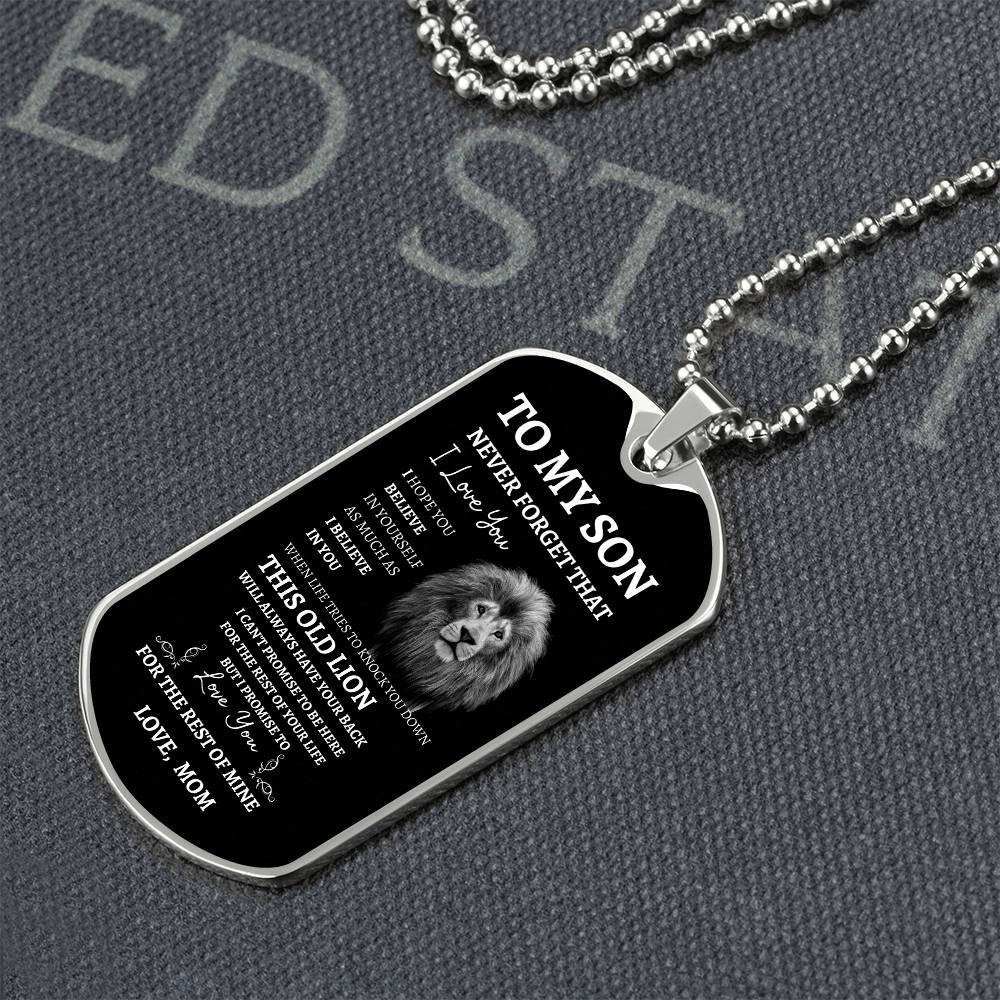 To My Son Love Mom - Dog Tag Necklace