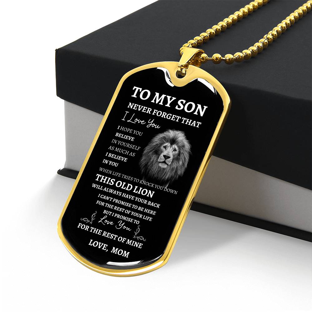 To My Son Love Mom - Dog Tag Necklace