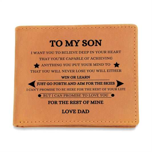 To My Son Love Dad Leather Wallet