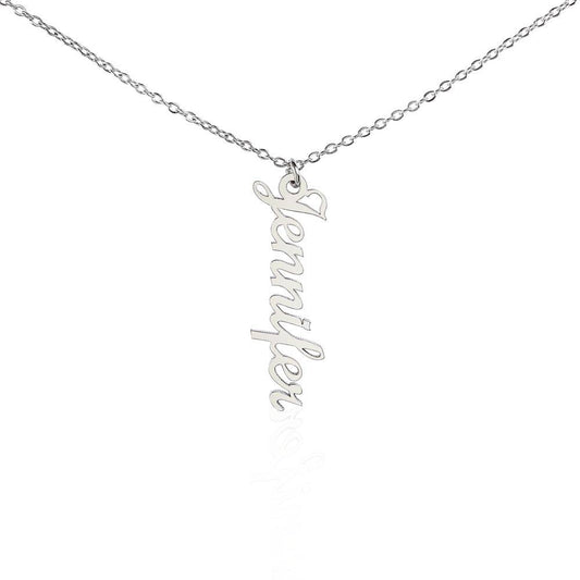 Personalized Custom Vertical Signature Style Name Necklace