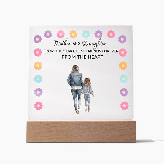 Mother And Daughter Acrylic Square Plaque