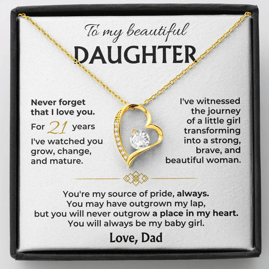 To My Beautiful Daughter - Forever Love Necklace Gift Set - SS571